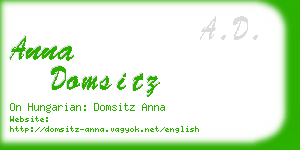 anna domsitz business card